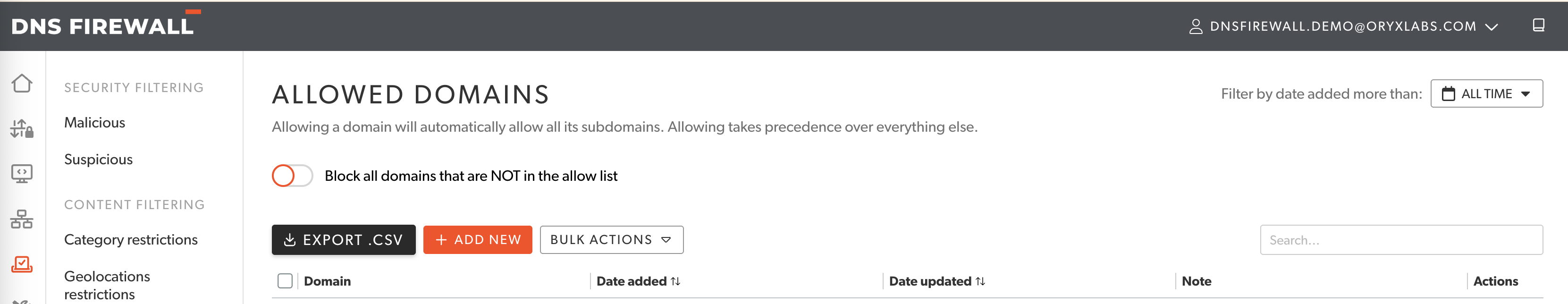 ALLOWED DOMAINS