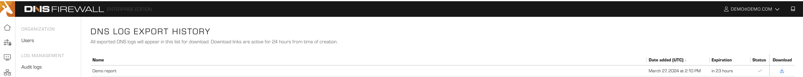 Initiate CSV export